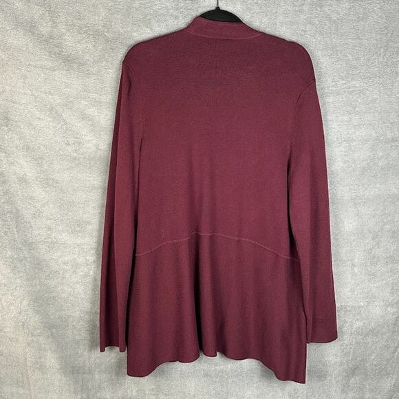 Talbots Sweater Womens 2X Burgundy Open Cardigan Stretch Comfort Career Preppy - Picture 5 of 11